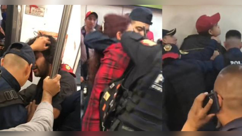 Agentes de la SSC esposan a jóvenes en el metro por dormirse en el tren de la Ciudad de México thumbnail
