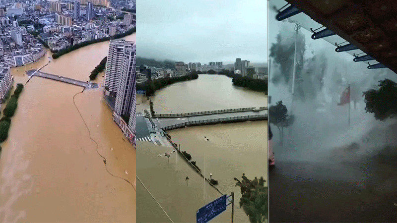 Fuertes lluvias en China dejan 4 muertos, desaparecidos y miles de evacuaciones