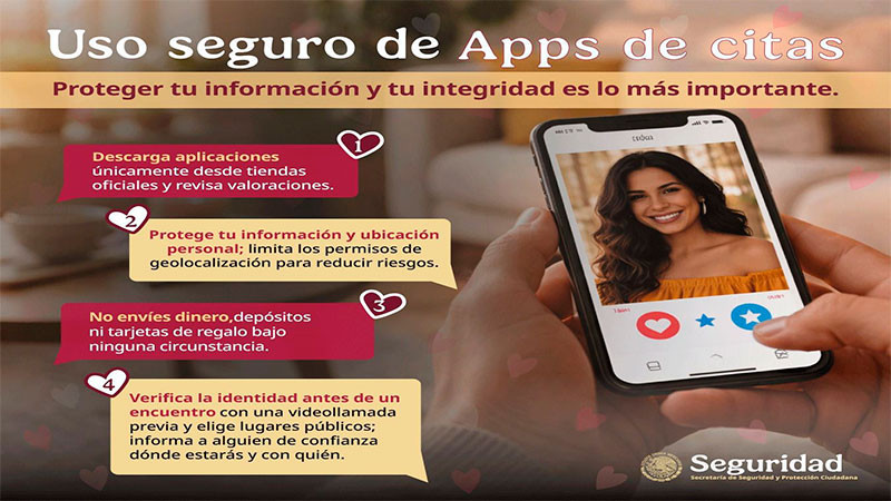 Emite recomendaciones la SSPC para el uso seguro de aplicaciones de citas
